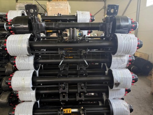 Ось прицепа на трал (низкорамник) в сборе с тормозным барабаном c ABC  1850 mm  127x10mm 10т