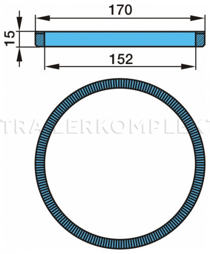 Кольцо ABS BPW z100 / 152x170x15