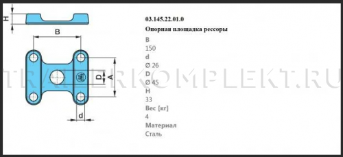 Пластина крепления рессоры BPW/0314522010/